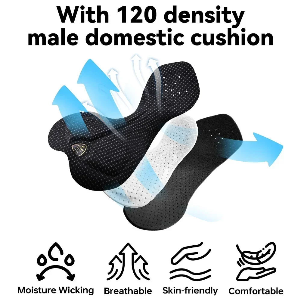 X-TIGER Men's Cycling Bib Shorts – 120 Density Pro Chamois Pad