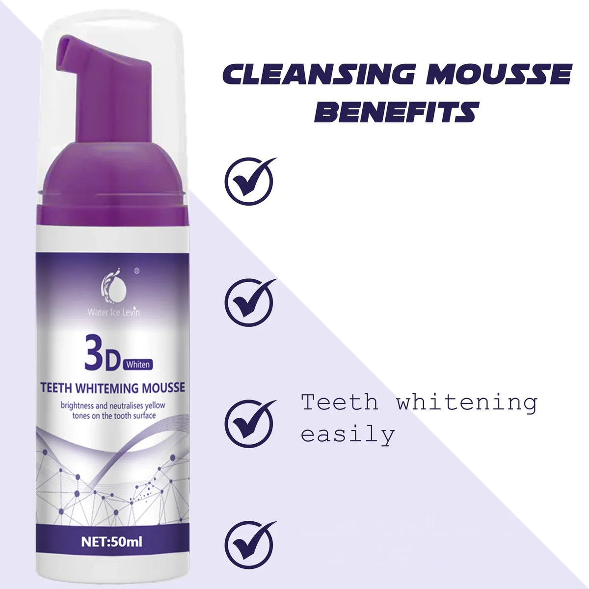 Purple Whitening Mousse Toothpaste 50ml – Fresh Breath & Deep Clean