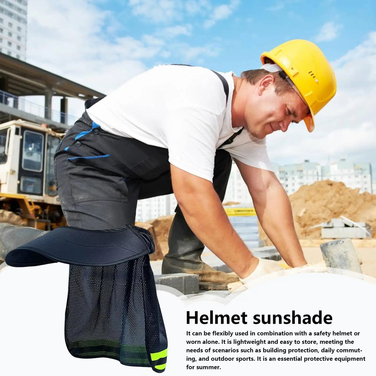 Hard Hat Sun Shade Neck Shield with Reflective Strip | Safety