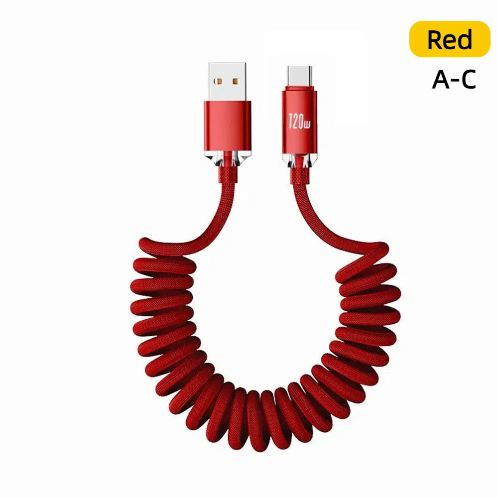 120W Retractable USB-C Fast Charging Cable – iPhone & Android
