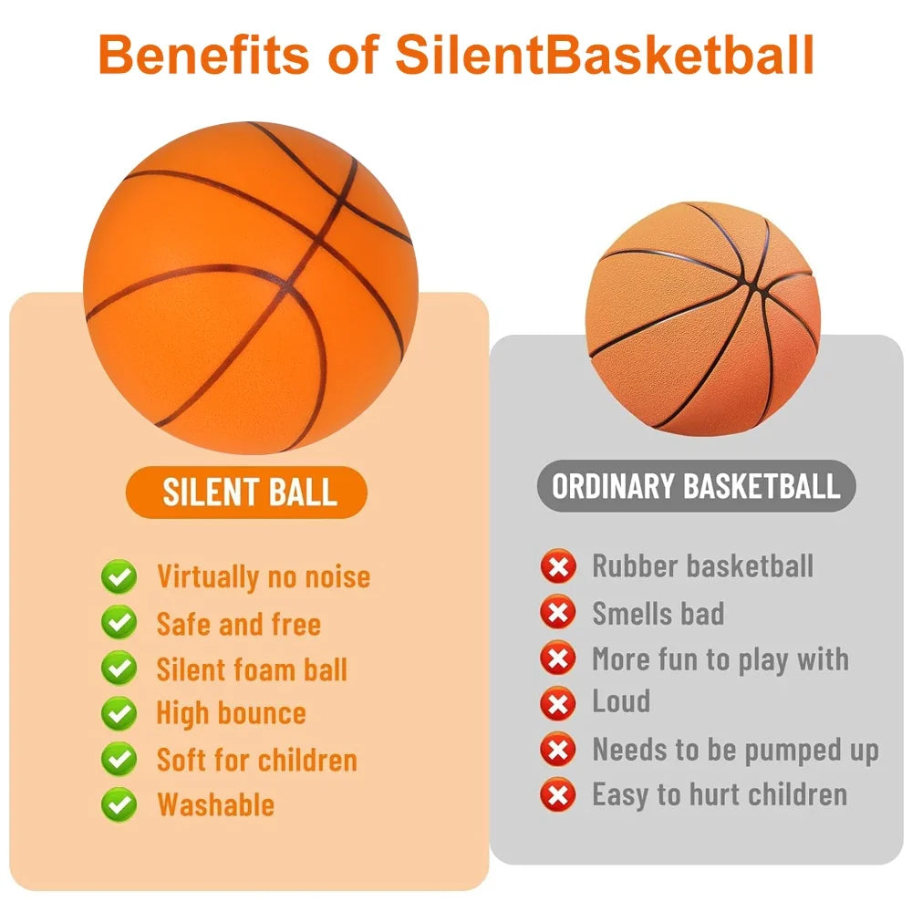 Kids Indoor Silent Foam Basketball – Quiet Bouncing Sports Toy