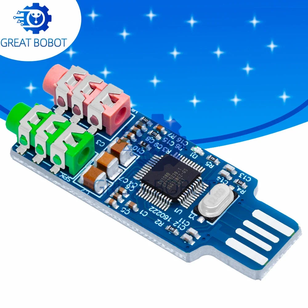 CM108 USB External Sound Card – Driver-Free for Laptop & PC