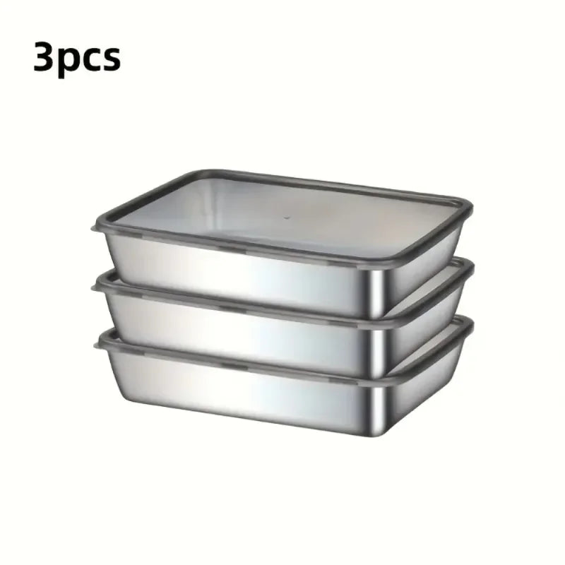 Stainless Steel Covered Rectangular Tray – Dumpling & BBQ Plate