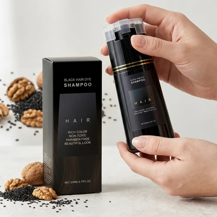 Plant Extract Hair Dye Shampoo – 2-in-1 Color & Cleanse