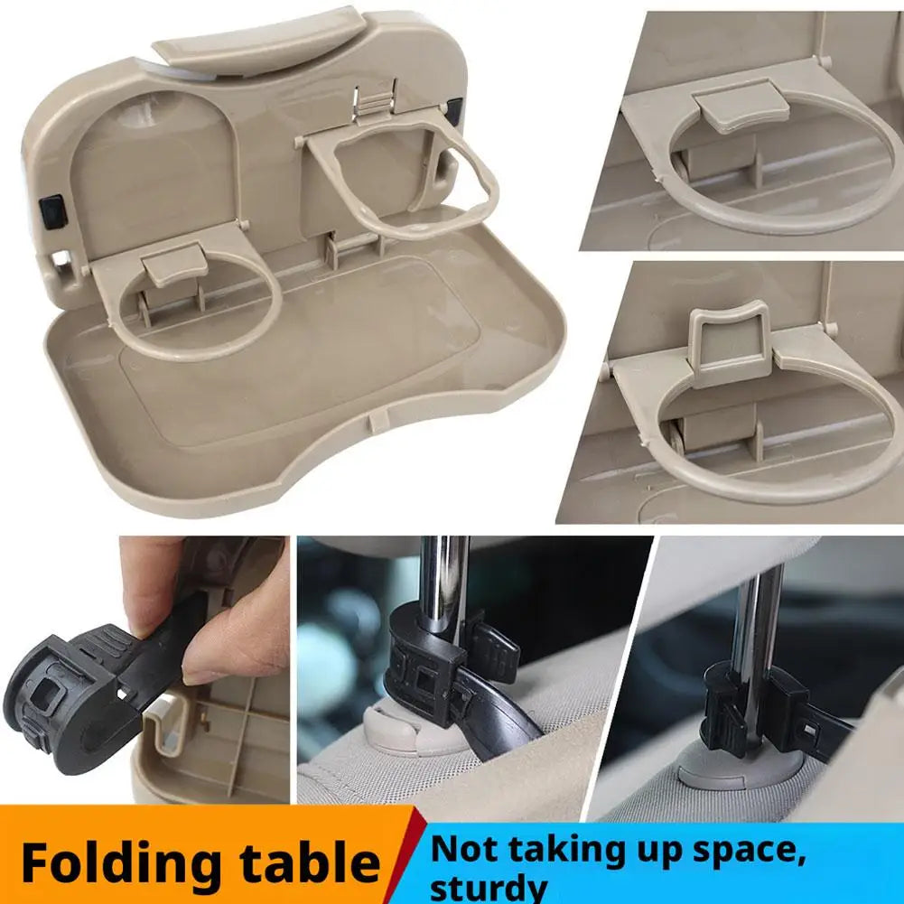 Foldable Car Backseat Tray Table with Cup Holder & Storage
