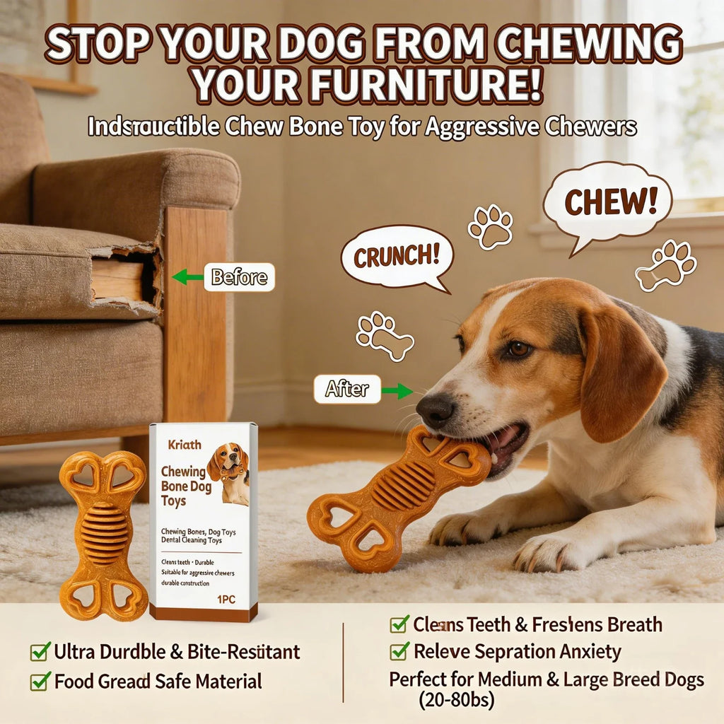 Dog Chew Toy Dental Bone – Safe for Puppies & Large Dogs