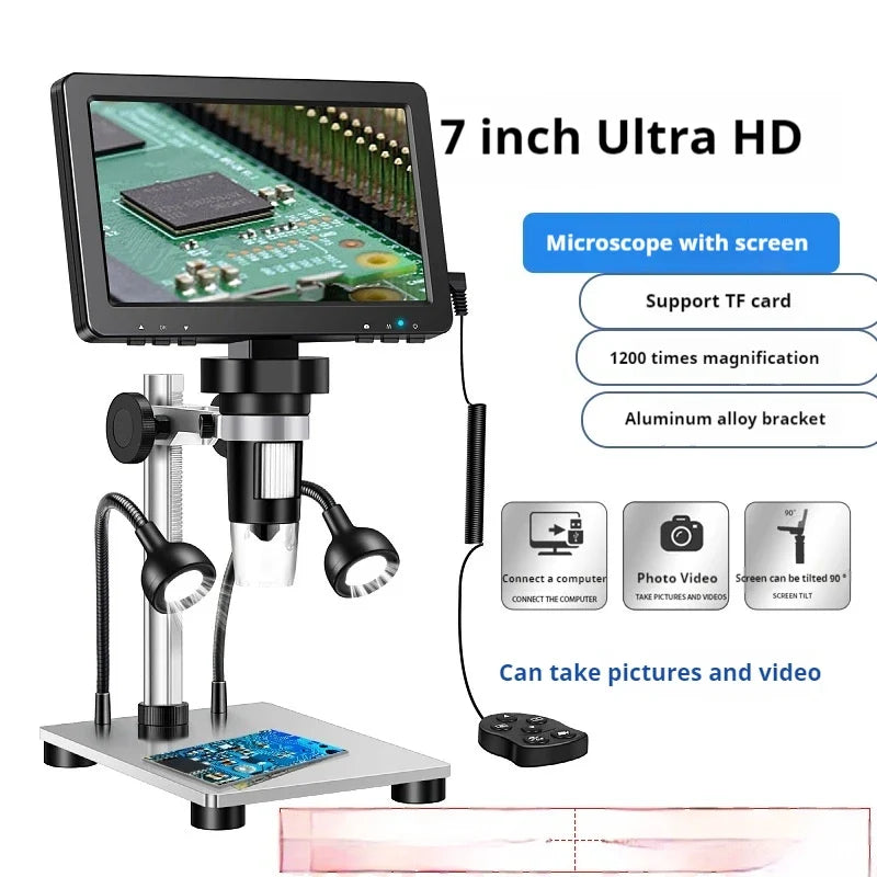 7-Inch HD Digital Microscope 500X – PC Compatible & Measurement