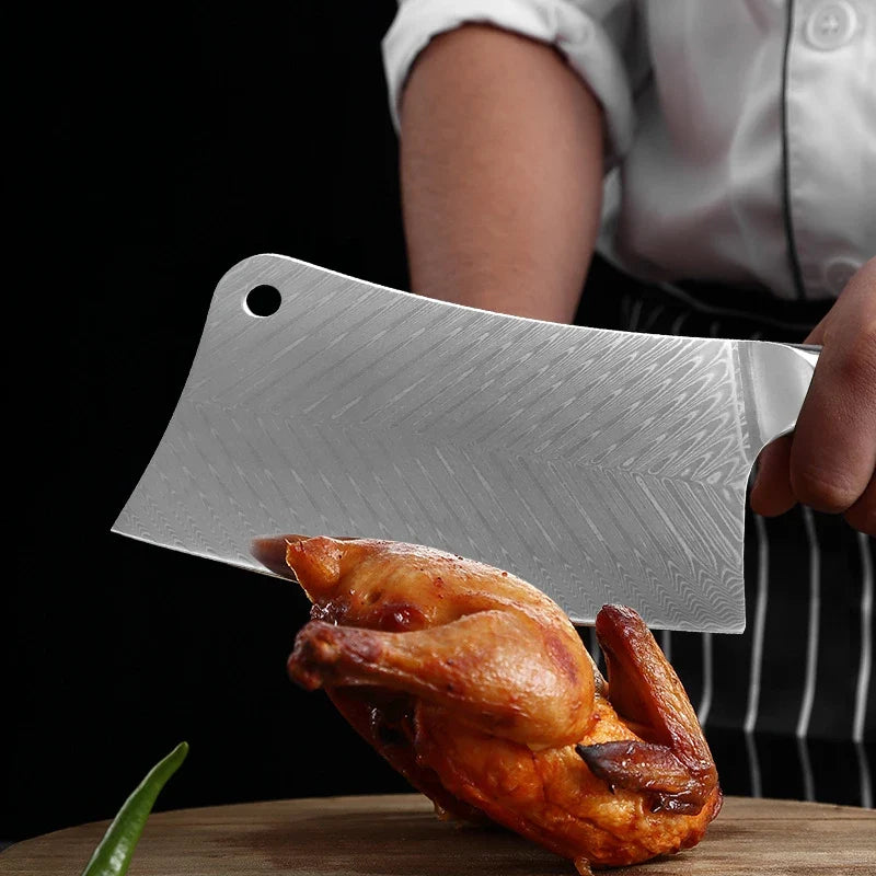 InLeung VG10 Damascus Steel Chef Knife – Wood Handle 18cm