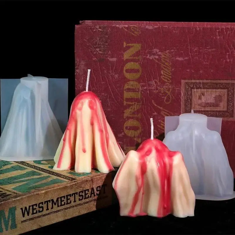 Halloween Ghost Silicone Candle Mold – DIY Cloak Ghost Mould