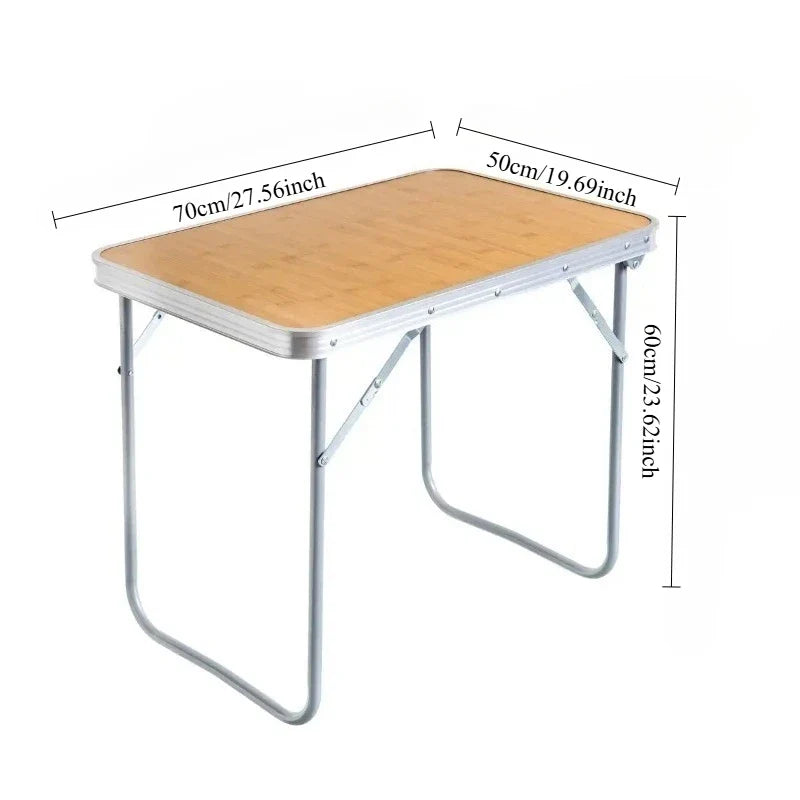 Folding Camping Table 70x60cm – Portable, 20kg, No Assembly