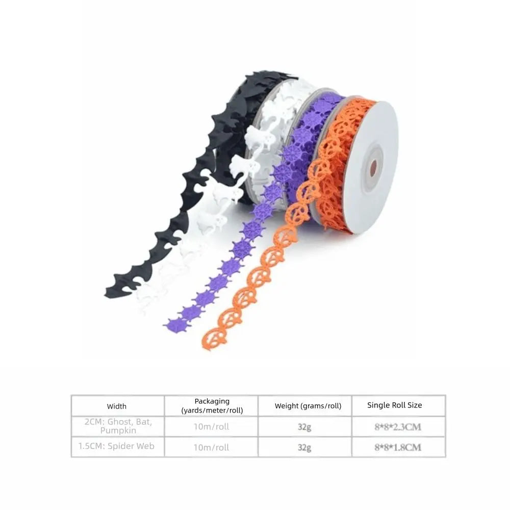 Embossed Design Halloween Ribbon 10m Length Handmade Pumpkin DIY