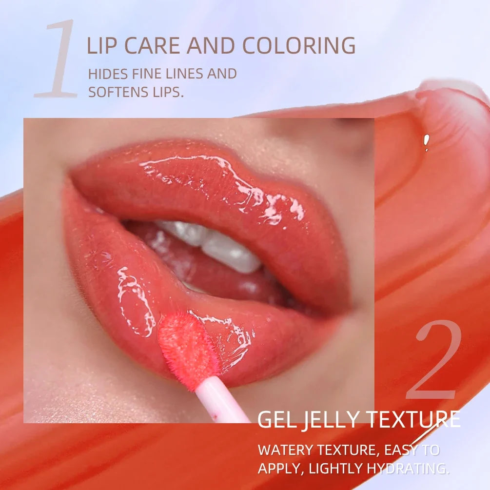 QIBEST Crystal Jelly Lip Oil – Tinted Gloss & Lip Balm