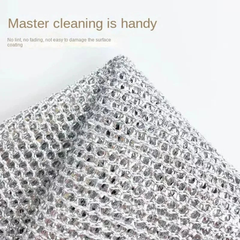 Steel Wire Microfiber Cleaning Cloth | Kitchen Scrubber Pad