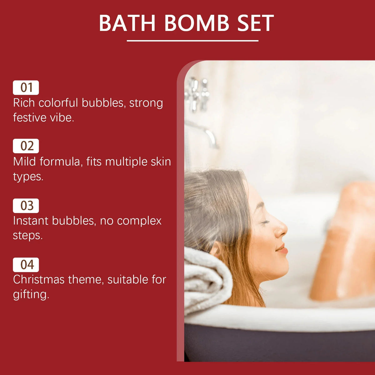 OceAura Christmas Bath Bombs Gift Set | Moisturizing & Relaxing