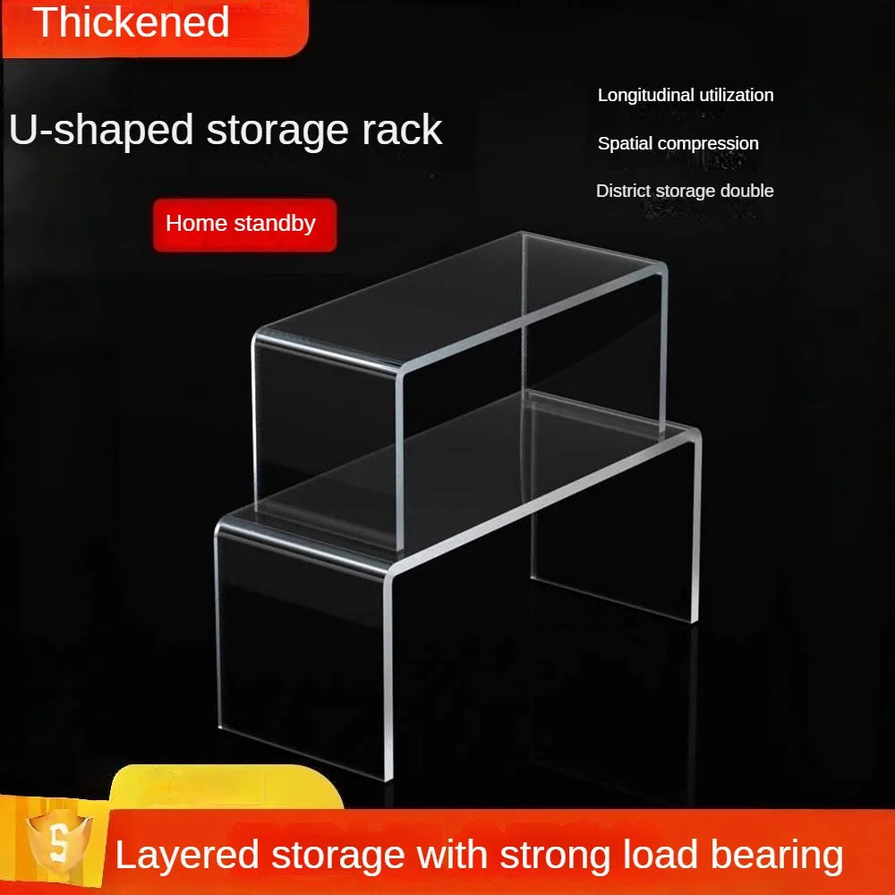 Acrylic U-Shape Desktop Storage Rack | Cosmetics & Shelf Organizer