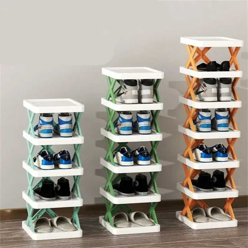 Stackable Folding Shoe Rack Organizer – Multi-Layer Shelf
