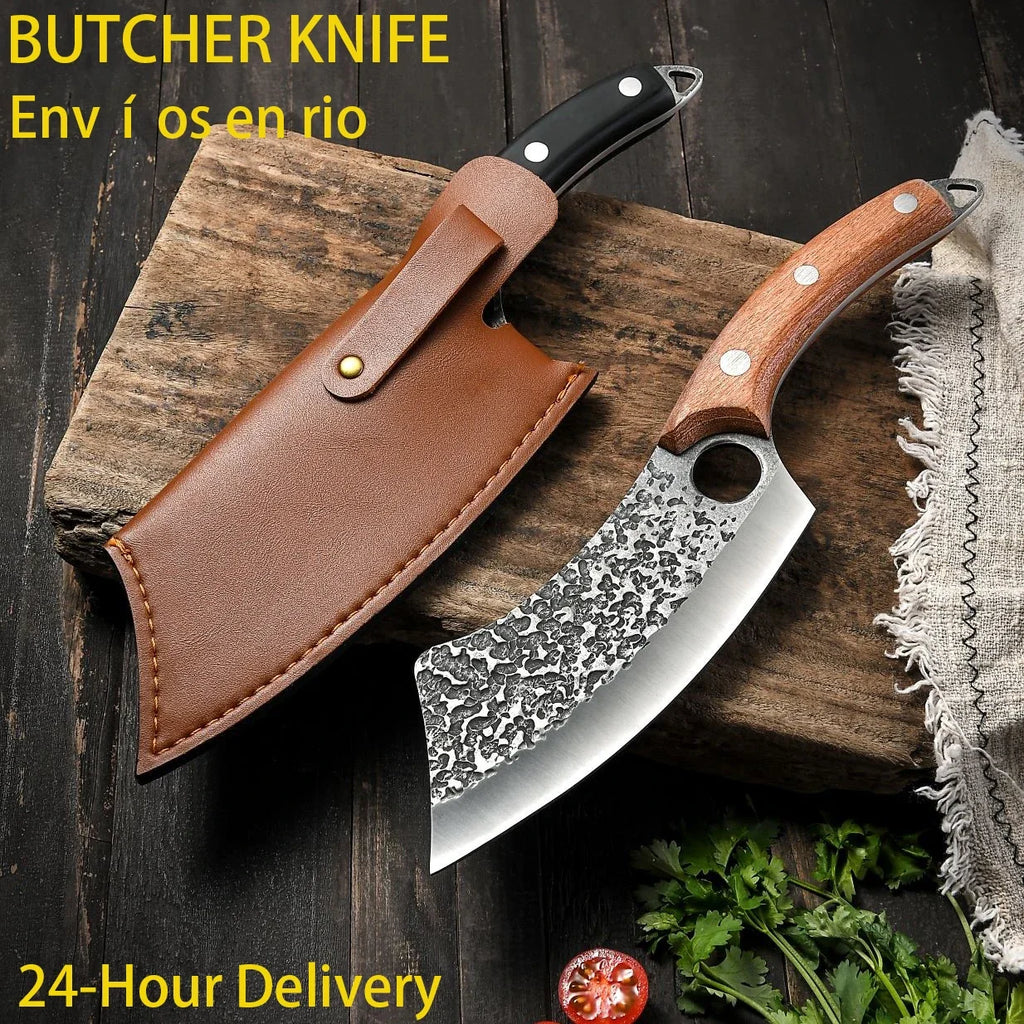 Forged Stainless Steel Chef Knife – Rosewood Handle Cleaver
