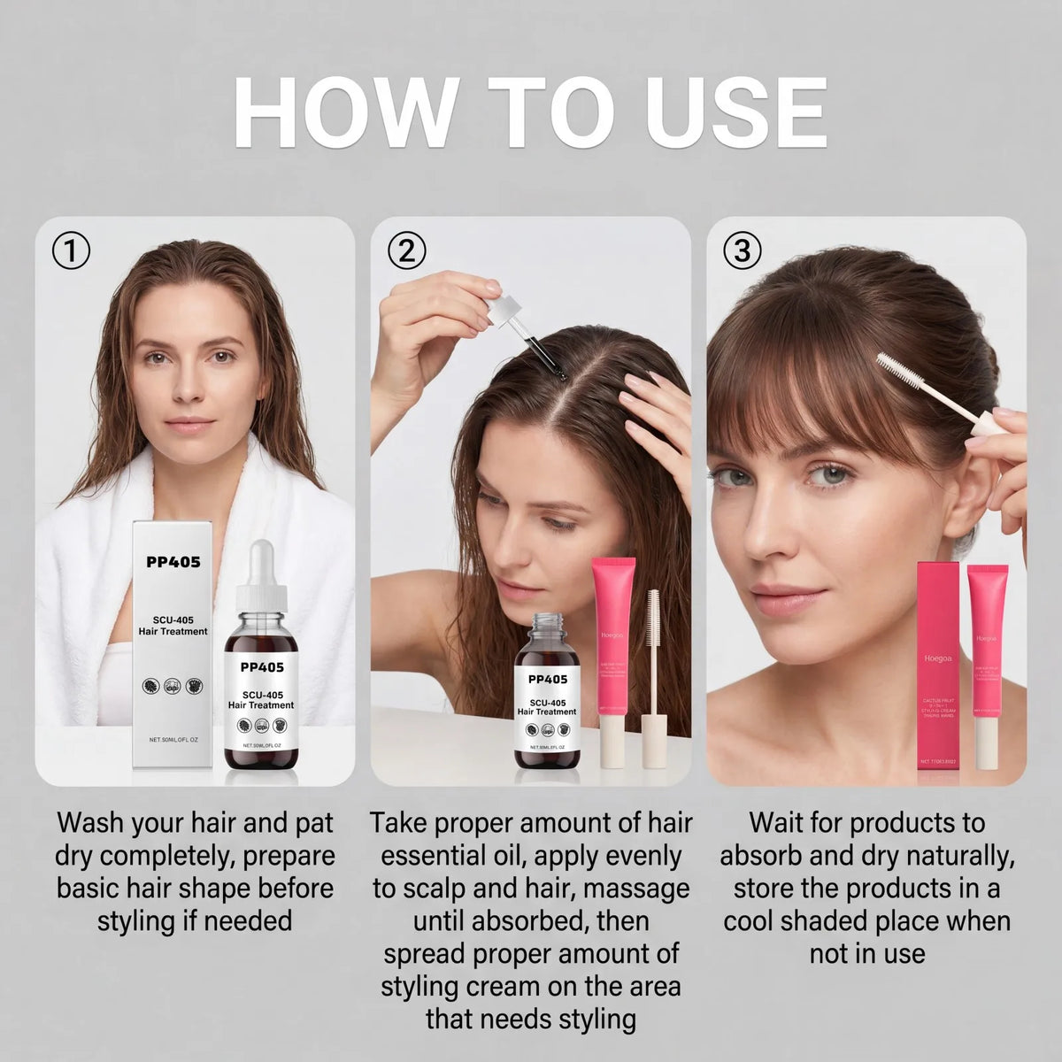 2-in-1 Hair Styling Cream & Nourishing Essential Oil Kit
