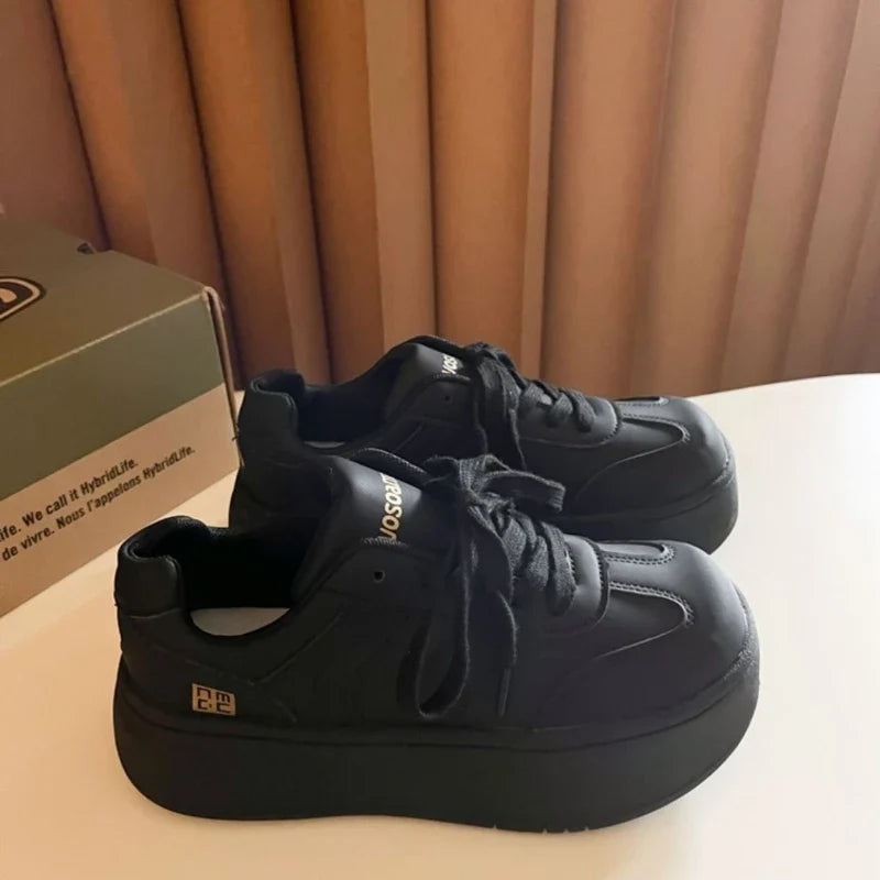 YEAE Women's Chunky Platform Lace-Up Casual Sneakers
