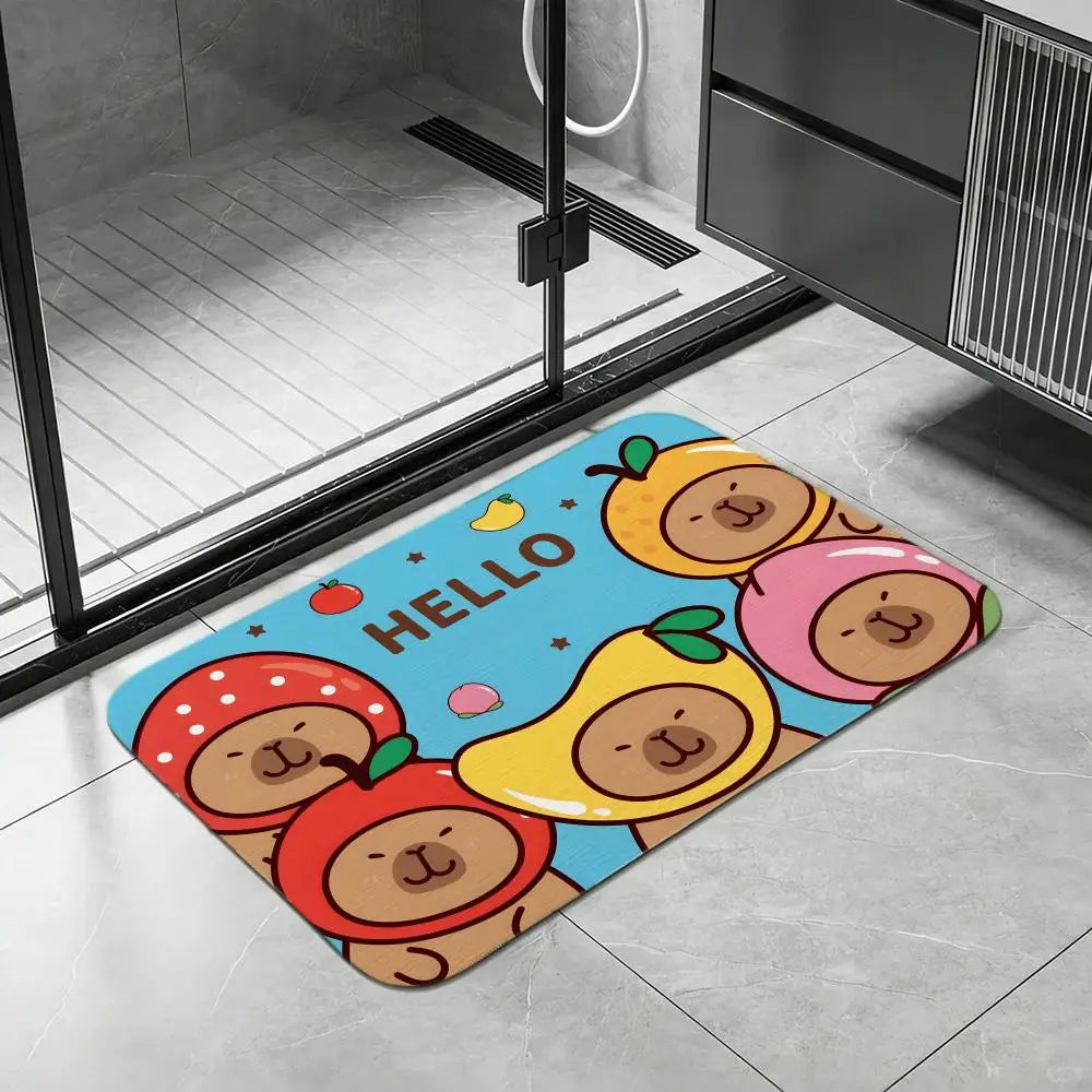 Capybara Diatomite Bath Mat – Quick Dry & Anti-Slip Floor Mat