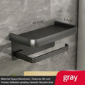 Wall-Mounted Aluminum Toilet Paper Holder with Phone Shelf