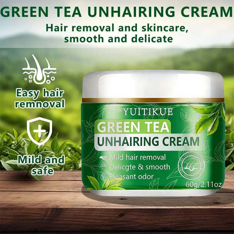 YUITIKUE Green Tea Hair Removal Cream – Gentle Formula 60g