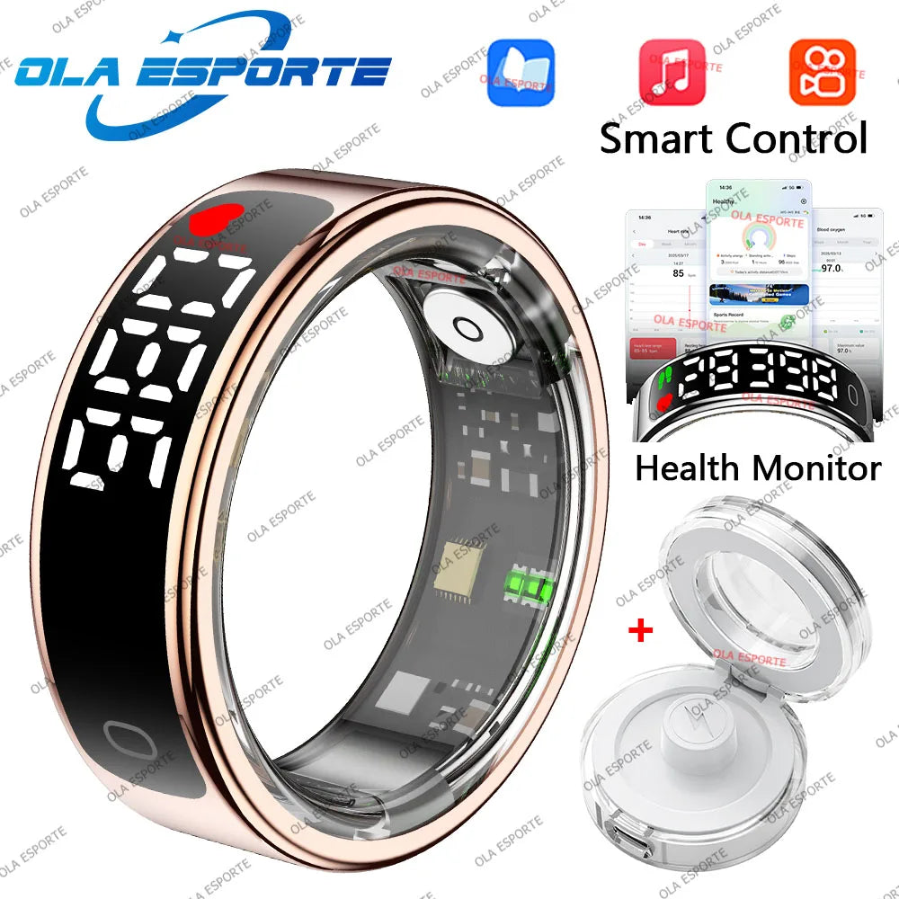 Smart Ring R13 with Display Screen | 5ATM Waterproof Health Tracker