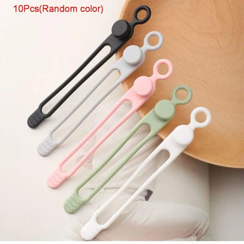 Silicone Cable Straps Reusable Cord Ties | 10/50 PCS Organizer