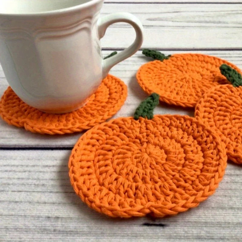Handmade Crochet Coasters – Farmhouse Fabric Drink Pads