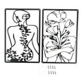 Metal Abstract Female Wall Art Set of 4 – Modern Line Art Décor