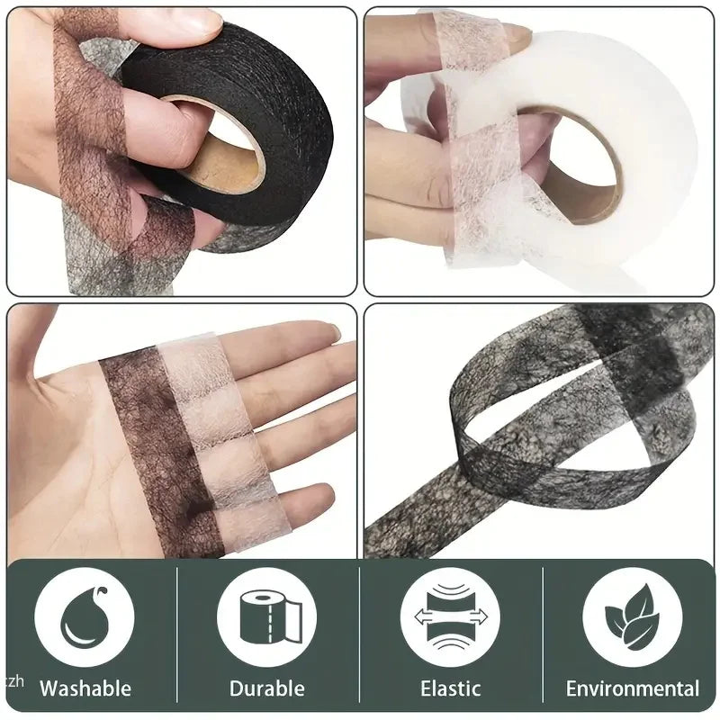Iron-On Hem Tape 2 Rolls – Black & White Fusible Fabric Bond