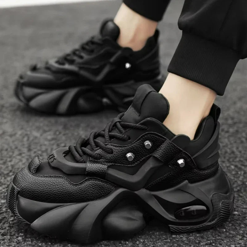 Men's Chunky Sneakers – Lace-Up Height Boost Casual Shoes