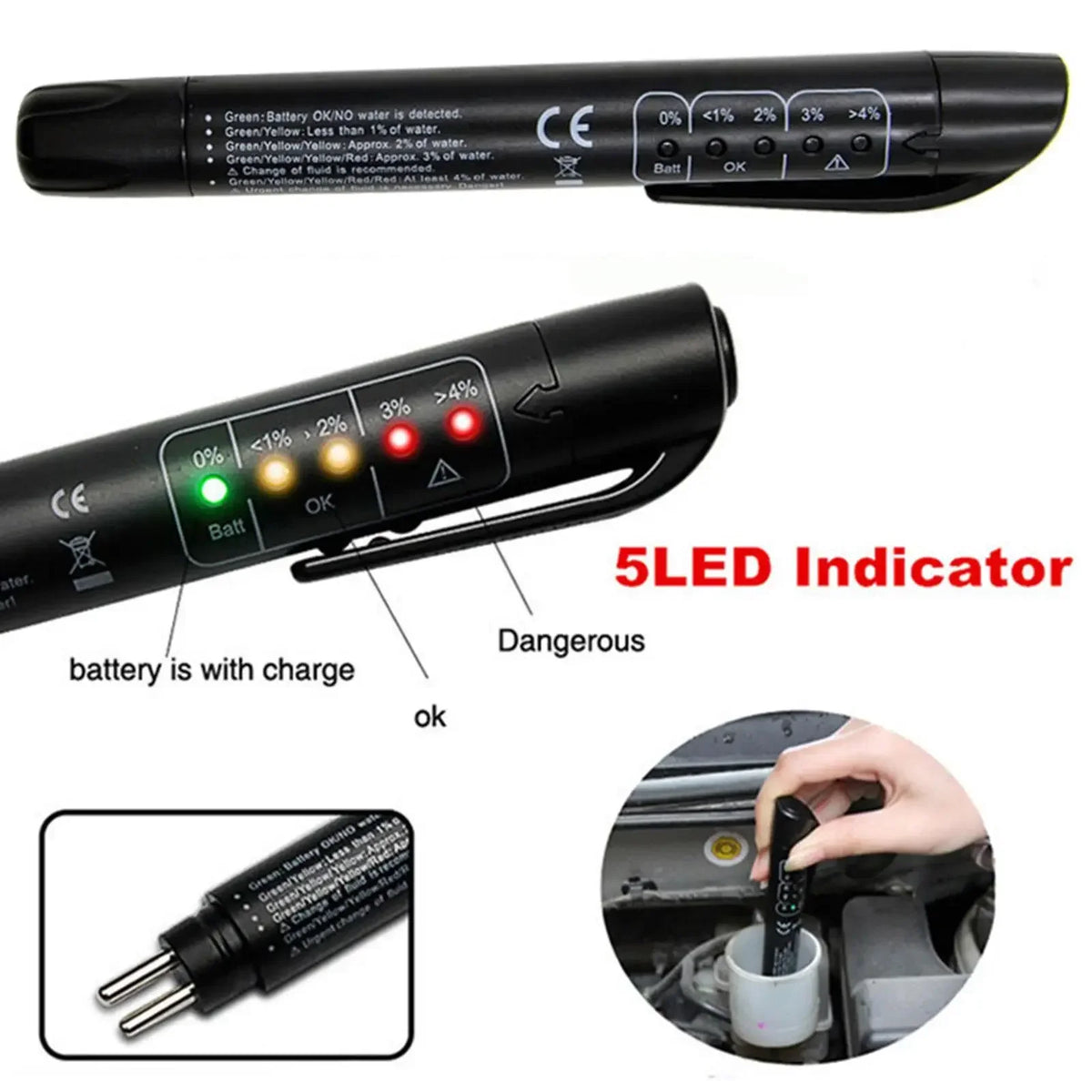 Universal Brake Fluid Tester Accurate Oil Diagnostic Tools LED