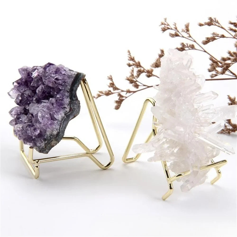 Metal Arm Display Stand Easel Gemstone Mineral Home Decor Minerals
