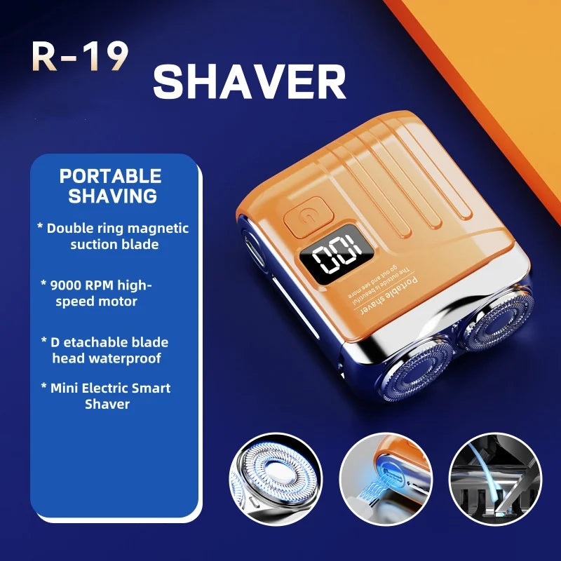 XMSJ Mini Rechargeable Electric Shaver Dual Head Waterproof