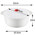 BPA-Free Microwave Heating Bowl with Lid – 1.2L Food-Grade Plastic, Dishwasher Safe