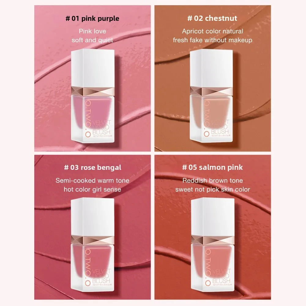 O.TWO.O Liquid Blush 4 Shades – High Pigment, Long-Lasting