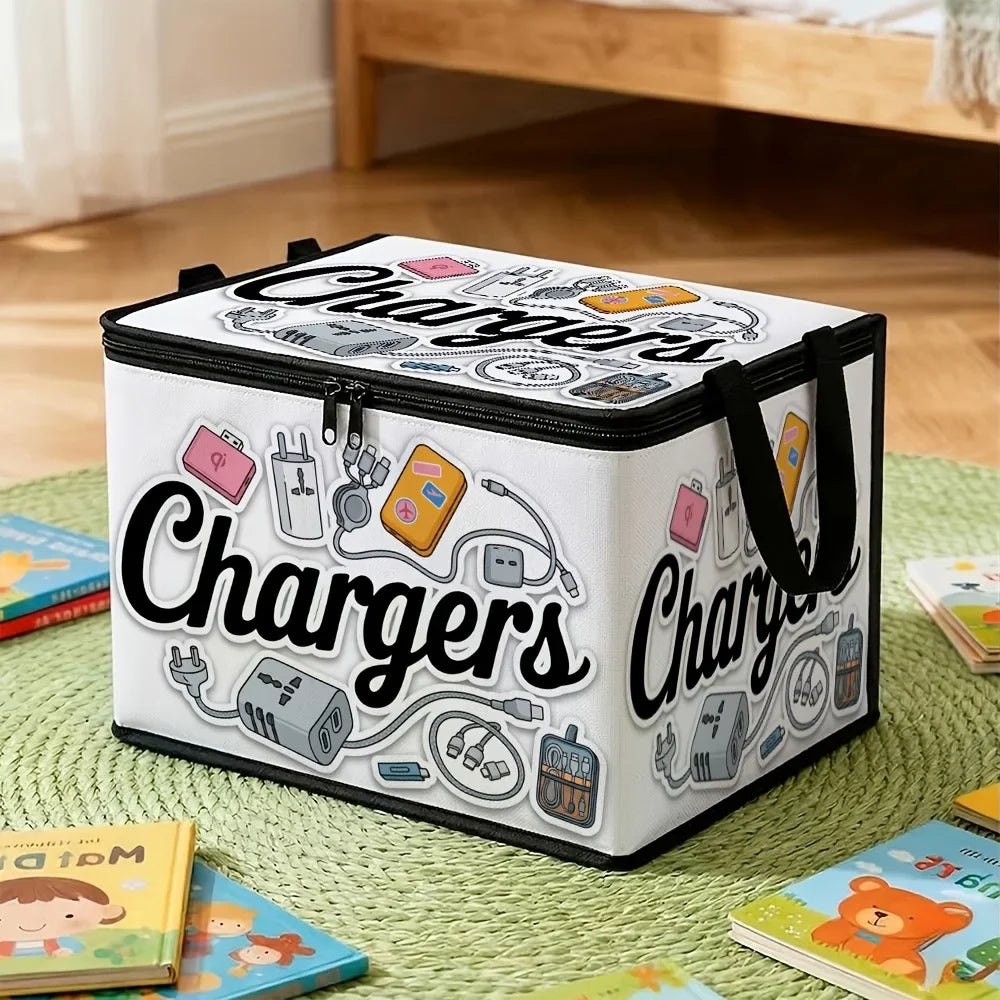 Foldable Zipper Storage Box with Lid – Fabric Organizer
