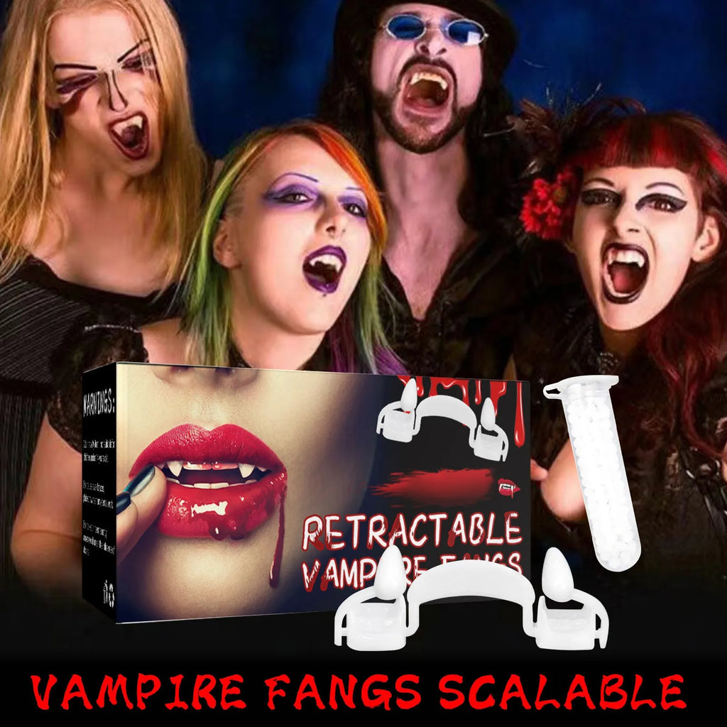 Retractable Vampire Fangs – Halloween Zombie Teeth Cosplay Props
