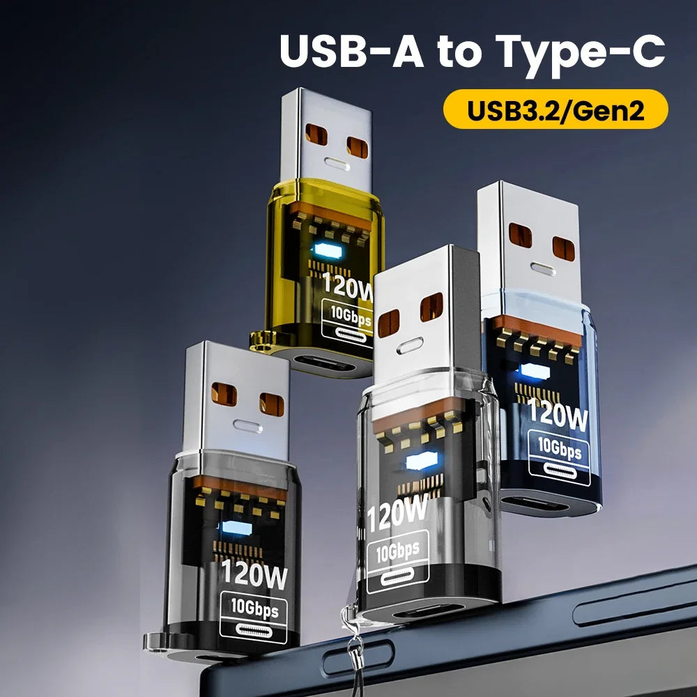 USB-A to Type-C Adapter – 120W Fast Charging & 10Gbps