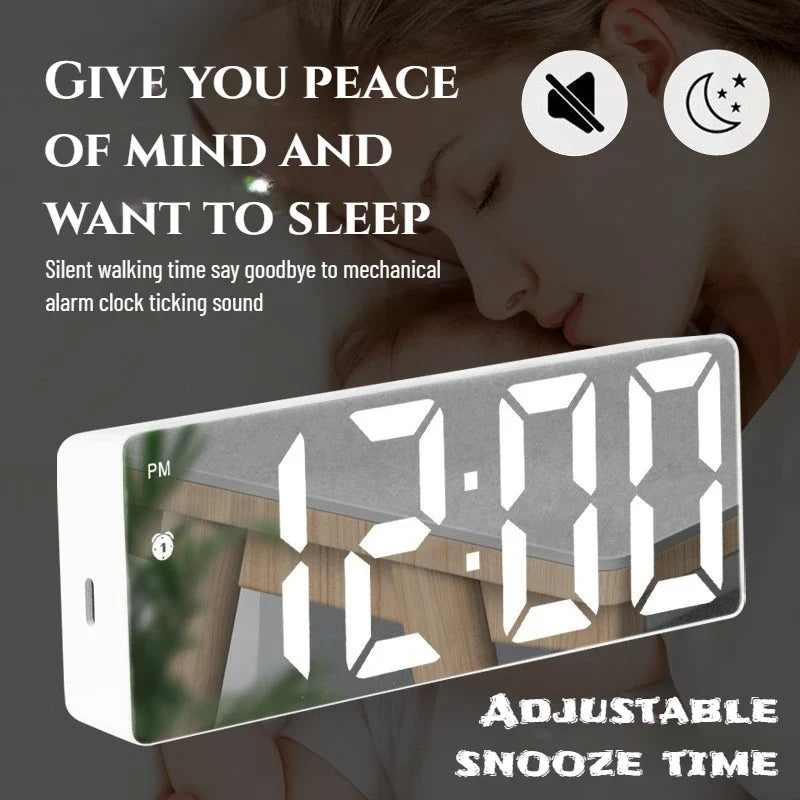 LED Digital Wall Clock | Sound Control & Adjustable Brightness