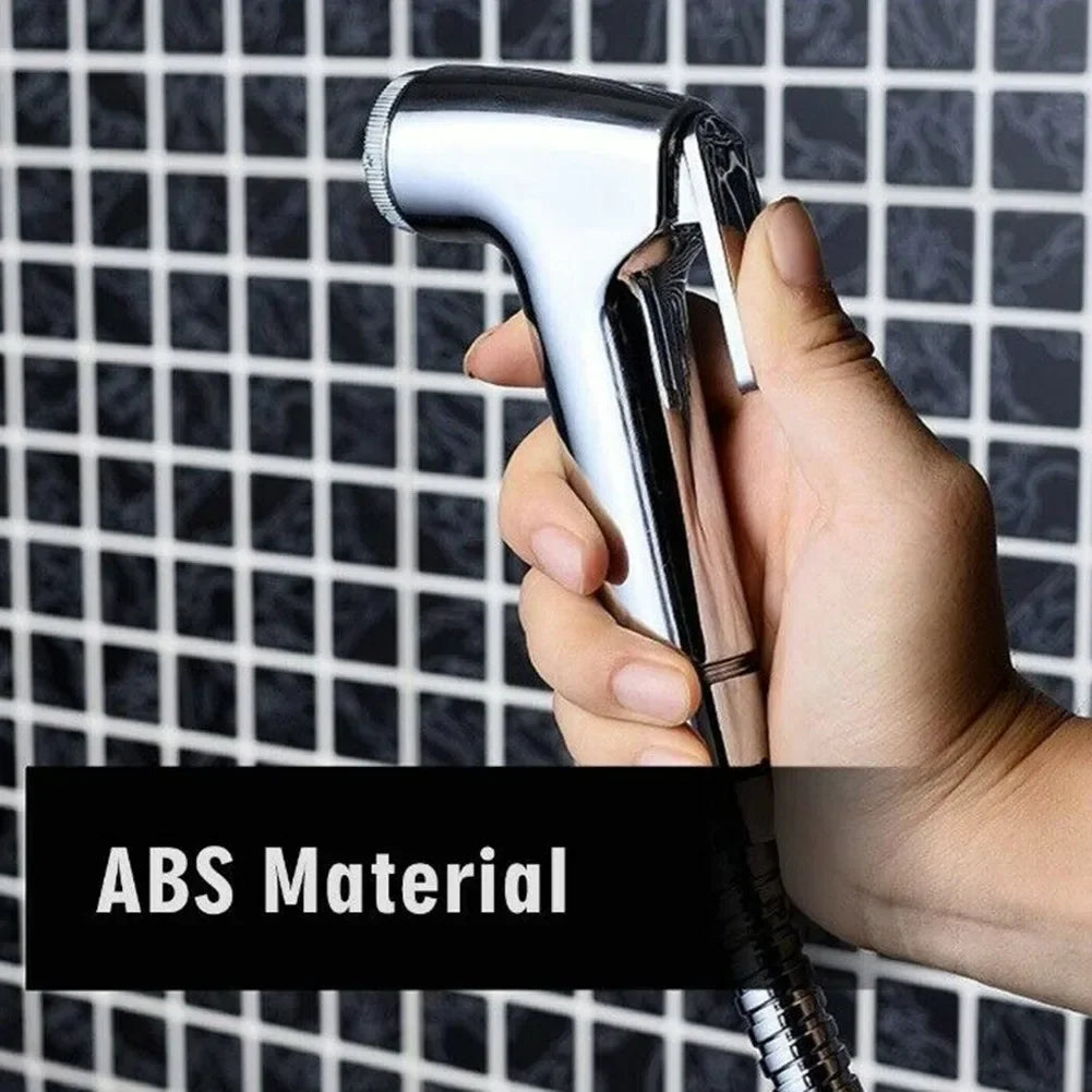 Handheld Bidet Spray with Holder & Hose – Chrome ABS