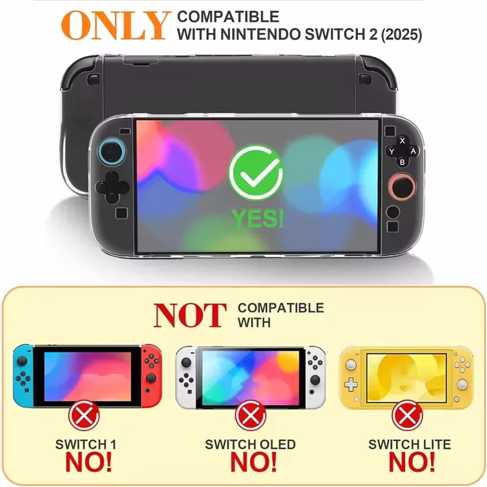 Nintendo Switch 2 Clear Protective Case Cover Shell (2025)