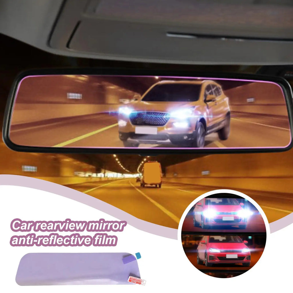 Car Rearview Mirror Anti-Glare Anti-Fog PET Film + Tool