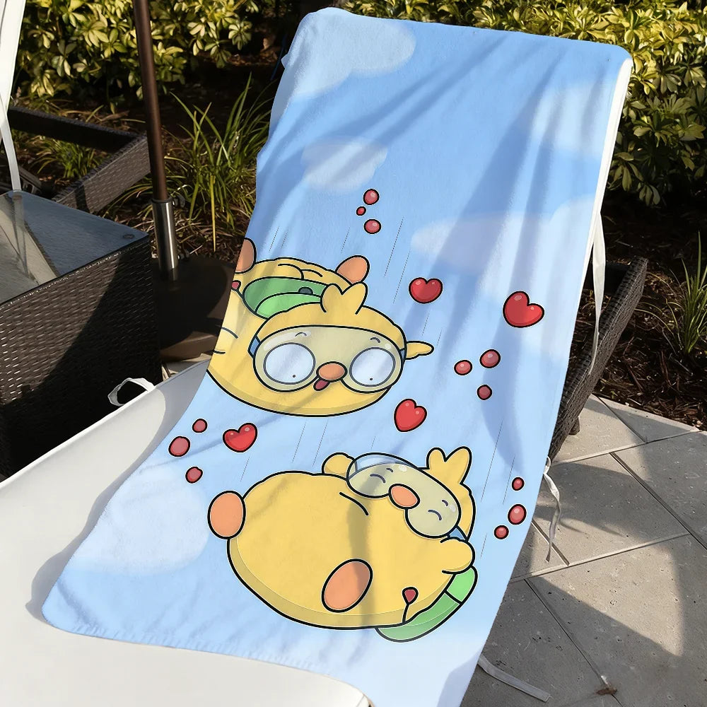 Cartoon Print Quick-Dry Beach & Bath Towel | Multi-Use