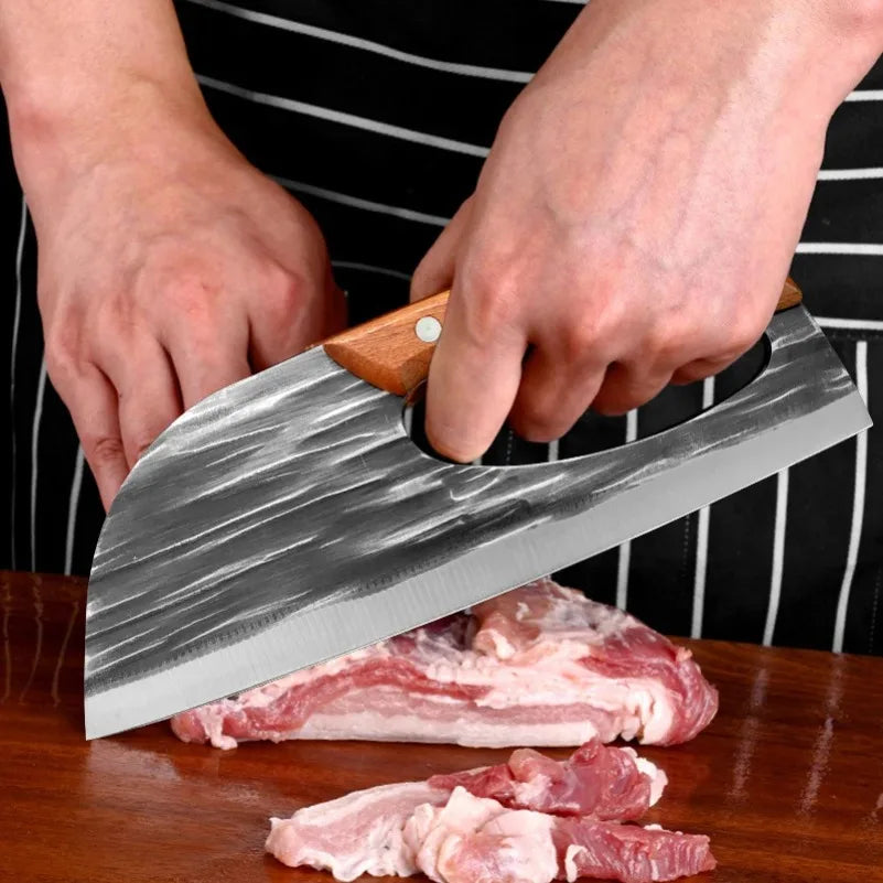 InLeung Forged Steel Meat Cleaver & Chef Knife | 21.8cm