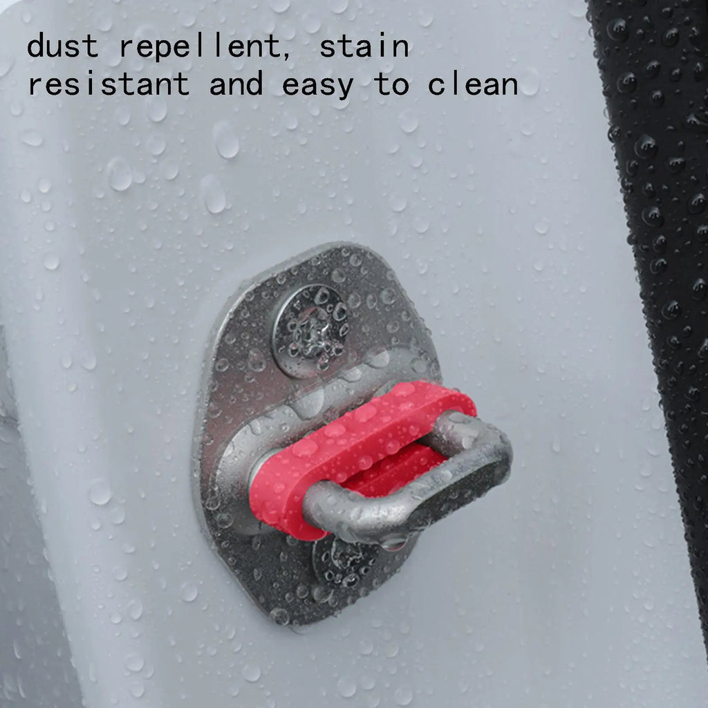 4PCS Silicone Car Door Latch Protector – Noise Dampening Guard