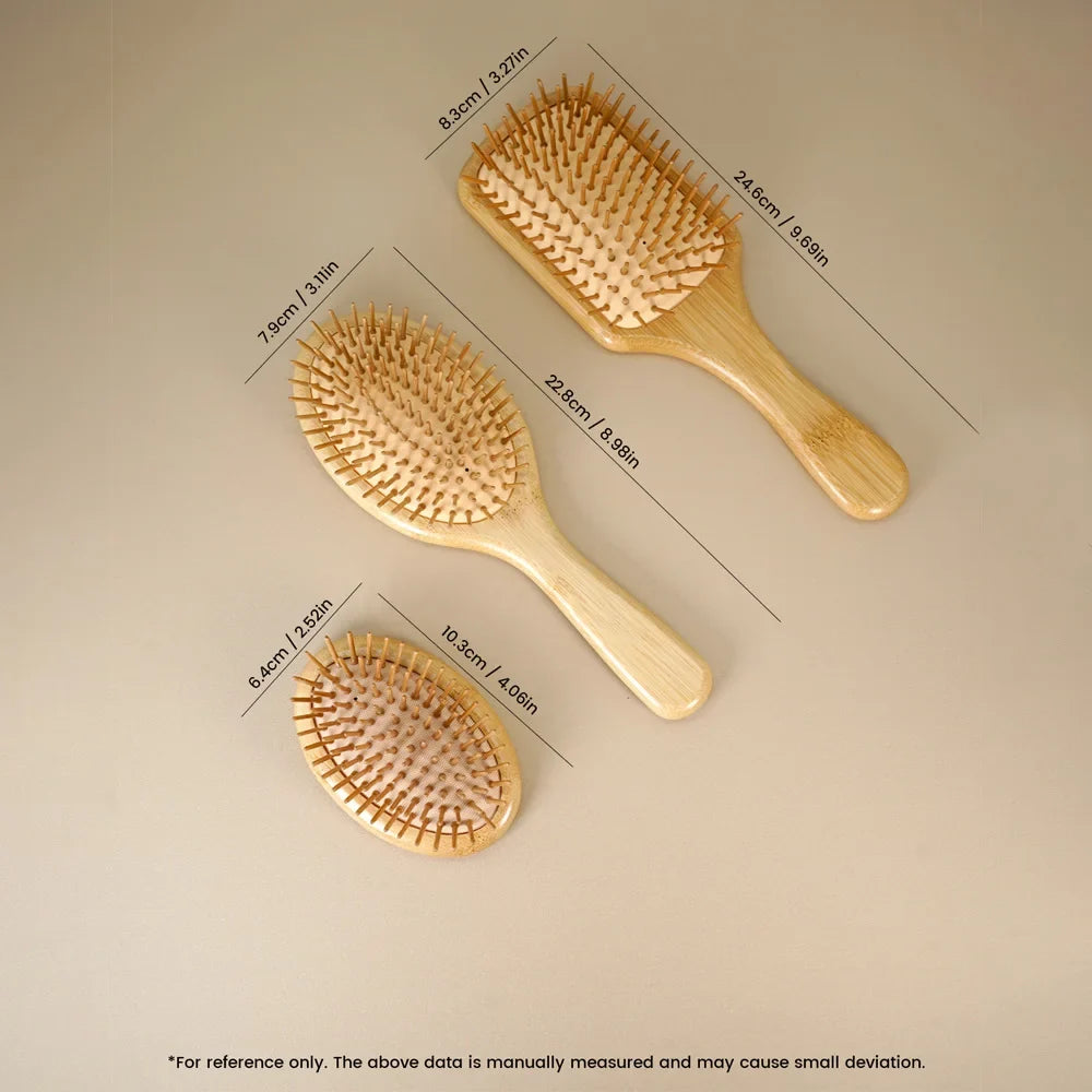 Bamboo Detangling Hair Brush – Scalp Massage, All Hair Types
