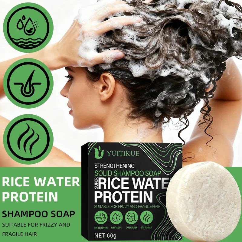 Rice Protein Shampoo Bar – Frizzy & Fragile Hair, 60g
