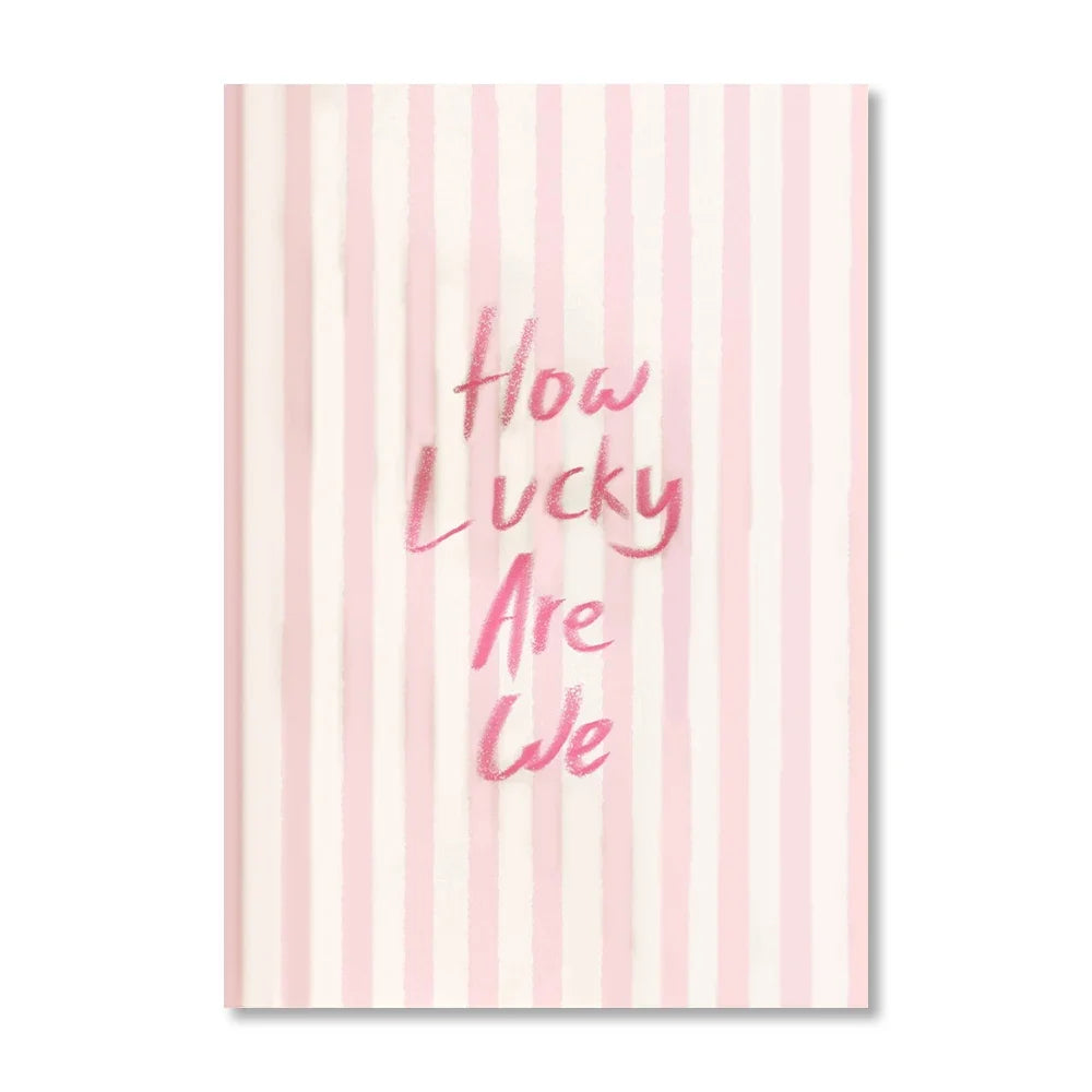 "How Lucky Are We" Unframed Retro Canvas Wall Art Print
